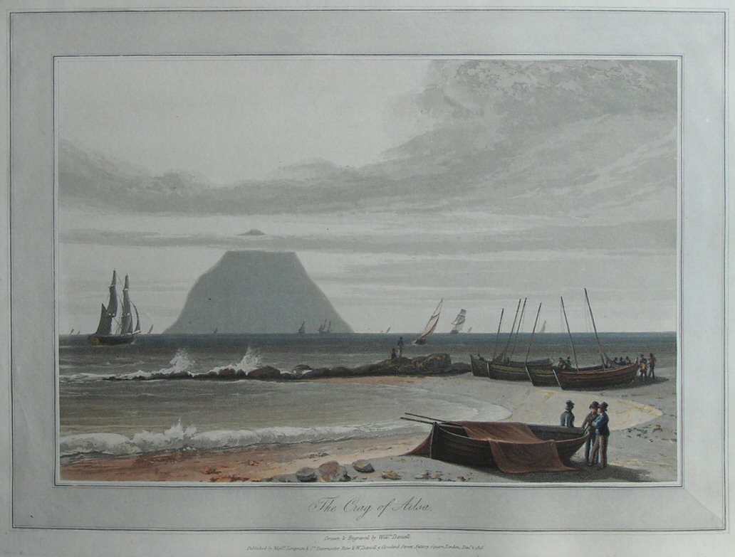 Aquatint - The Crag of Ailsa - Daniell